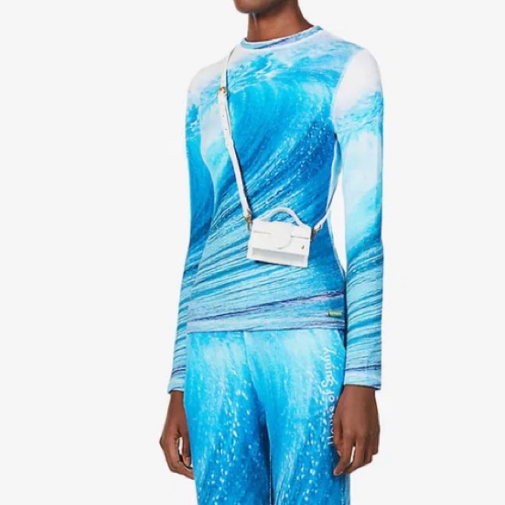 HOUSE OF SUNNY
Wave Slim-Fit Cotton-Blend Top Size 2